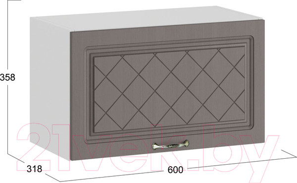 Изображение товара Шкаф навесной для кухни ТриЯ Бьянка 1В6Г (белый/дуб серый)