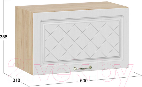 Изображение товара Шкаф навесной для кухни ТриЯ Бьянка 1В6Г (дуб крафт золотой/дуб белый)