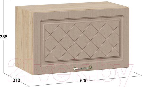 Изображение товара Шкаф навесной для кухни ТриЯ Бьянка 1В6Г (дуб крафт золотой/дуб кофе)