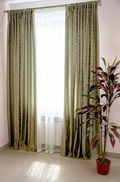 Изображение товара Комплект штор Decoretto Урбан пустыня УП-K3 (250x260, золотистая ткань с геометрическим рисунком)