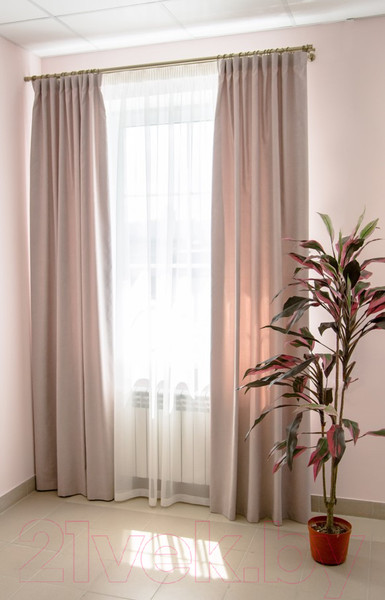 Изображение товара Комплект штор Decoretto Сатин светлая пудра ССП-K29 (250x260, светло-розовый)