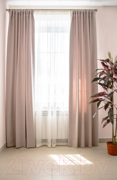 Изображение товара Комплект штор Decoretto Сатин светлая пудра ССП-K29 (250x260, светло-розовый)