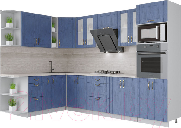 Изображение товара Кухонный гарнитур Интерлиния Мила Крафт 1.88x3.0 левая (дуб лазурный)