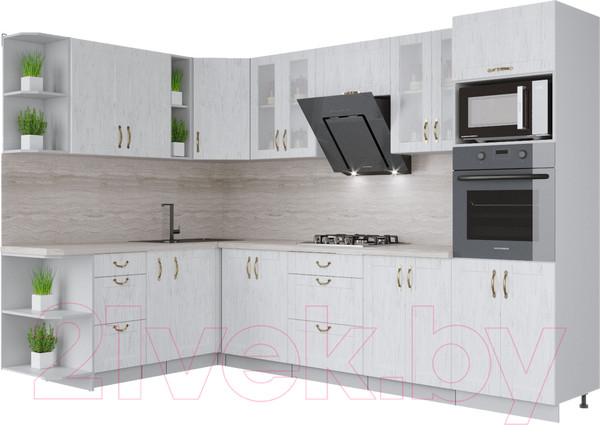 Изображение товара Кухонный гарнитур Интерлиния Мила Крафт 1.88x3.0 левая (дуб полярный)