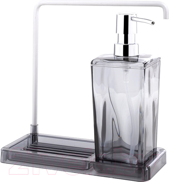 Изображение товара Дозатор моющего средства с подставкой для губки Primanova Luna M-E56-25 (прозрачно-черный)