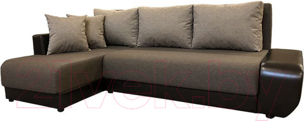 Изображение товара Диван угловой Асмана Олимп-1 правый (кватро 4-14/кз коричневый)