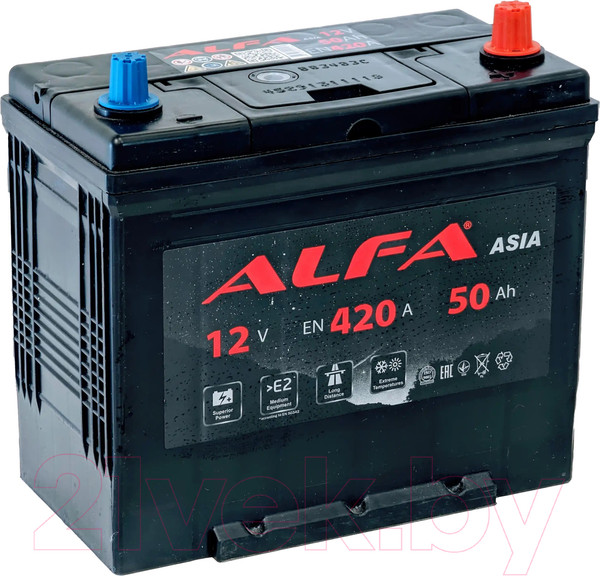Изображение товара Автомобильный аккумулятор ALFA battery Asia JR 420A (50 А/ч)