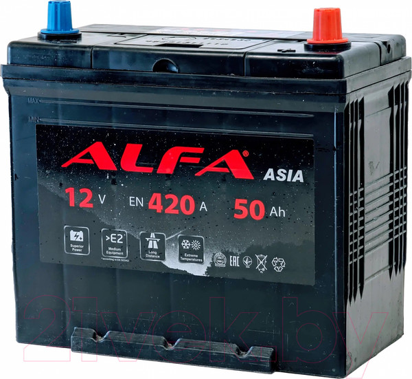 Изображение товара Автомобильный аккумулятор ALFA battery Asia JR 420A (50 А/ч)