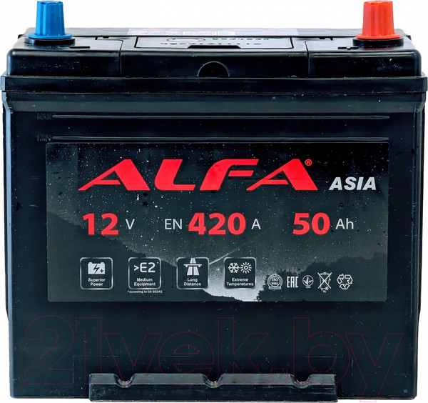 Изображение товара Автомобильный аккумулятор ALFA battery Asia JR 420A (50 А/ч)