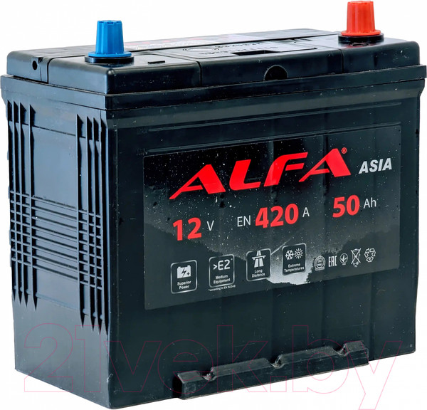 Изображение товара Автомобильный аккумулятор ALFA battery Asia JR 420A (50 А/ч)