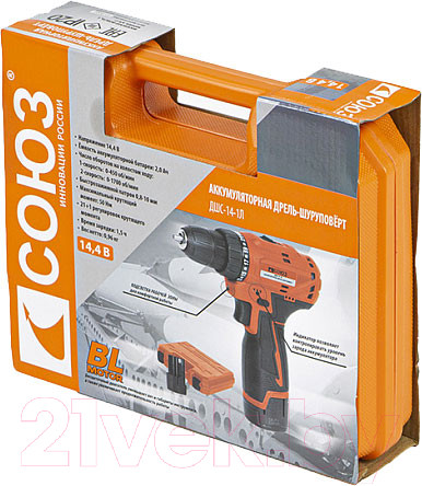 Изображение товара Аккумуляторная дрель-шуруповерт СОЮЗ ДШС-14-1Л