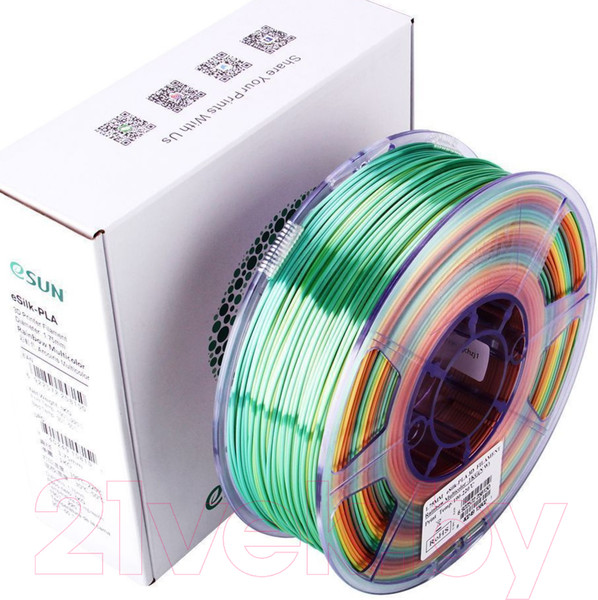 Изображение товара Пластик для 3D-печати eSUN eSilk-PLA / т0033347 (1.75мм, 1кг, радужный)