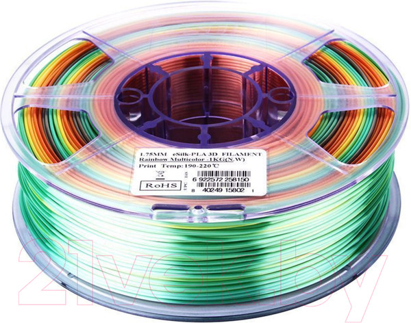 Изображение товара Пластик для 3D-печати eSUN eSilk-PLA / т0033347 (1.75мм, 1кг, радужный)