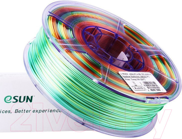 Изображение товара Пластик для 3D-печати eSUN eSilk-PLA / т0033347 (1.75мм, 1кг, радужный)