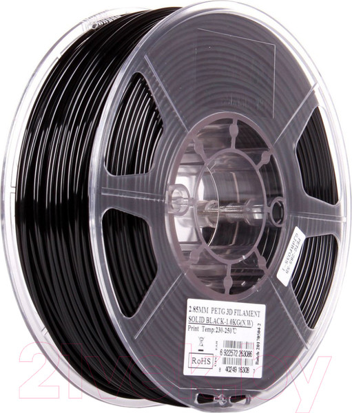 Изображение товара Пластик для 3D-печати eSUN PETG / т0029467 (2.85мм, 2.5кг, Solid Black)