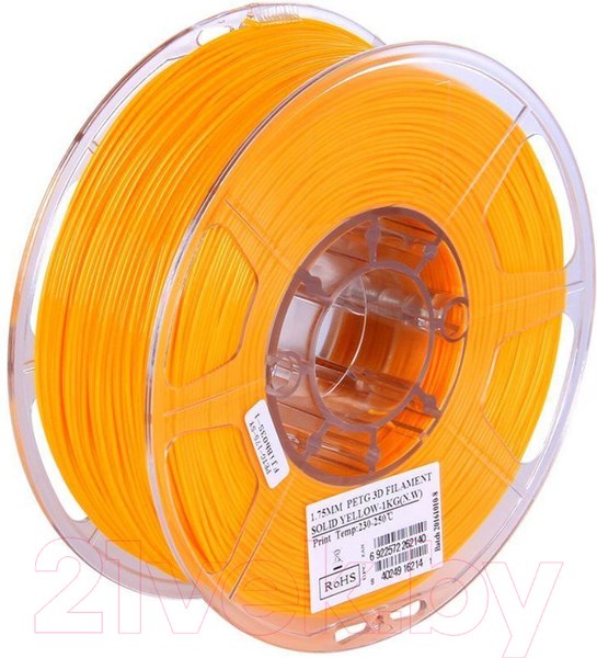 Изображение товара Пластик для 3D-печати eSUN PETG / т0030626 (1.75мм, 1кг, желтый непрозрачный)