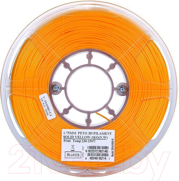Изображение товара Пластик для 3D-печати eSUN PETG / т0030626 (1.75мм, 1кг, желтый непрозрачный)