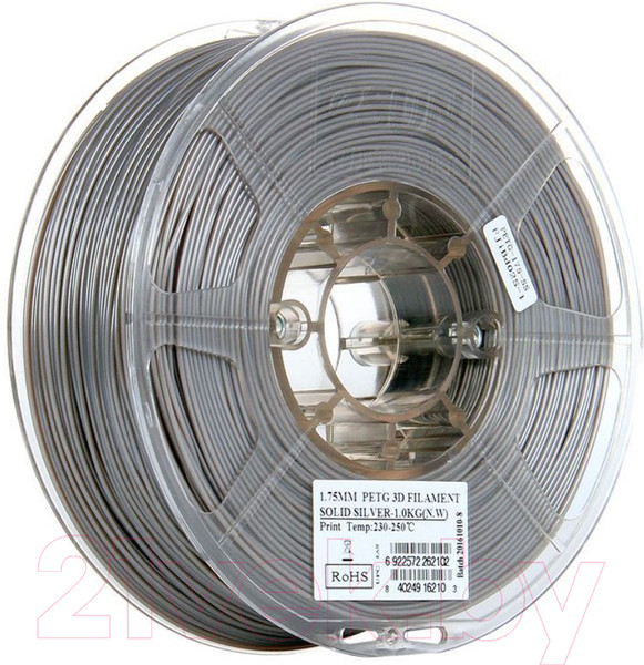 Изображение товара Пластик для 3D-печати eSUN PETG / т0030928 (1.75мм, 1кг, серебристый непрозрачный)