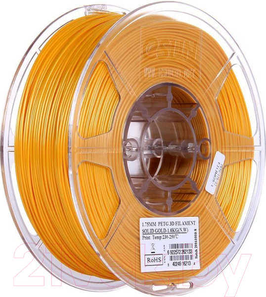 Изображение товара Пластик для 3D-печати eSUN PETG / т0030930 (1.75мм, 1кг, золото непрозрачный)
