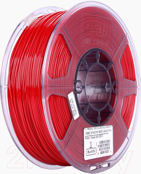 Изображение товара Пластик для 3D-печати eSUN PETG / т0030933 (1.75мм, 1кг, Fire Engine Red)