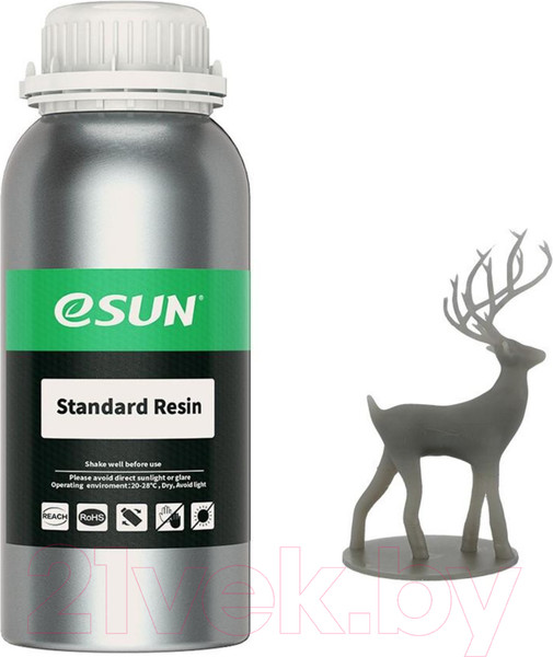 Изображение товара Фотополимерная смола для 3D-принтера eSUN Standard Resin For LCD / т0031362 (1кг, серый)