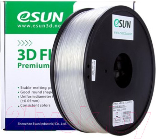 Изображение товара Пластик для 3D-печати eSUN ABS / т0031782 (1.75мм, 1кг, прозрачный)