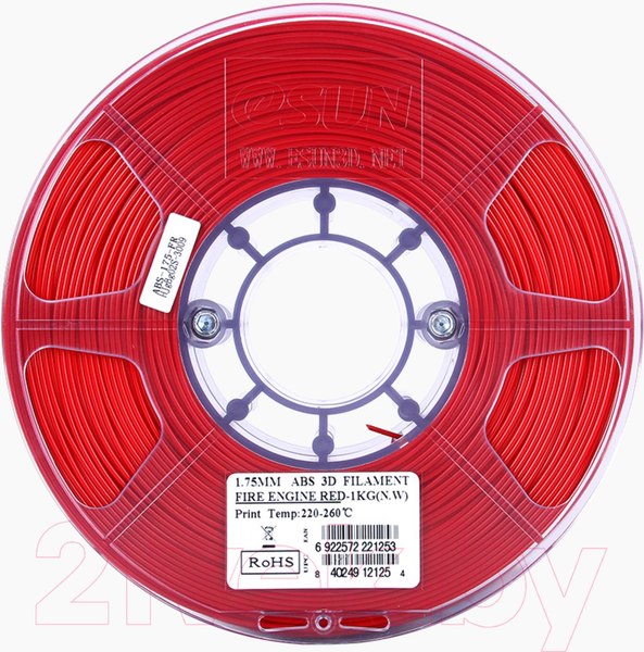 Изображение товара Пластик для 3D-печати eSUN ABS + / т0034052 (1.75мм, 1кг, Fire Engine Red)