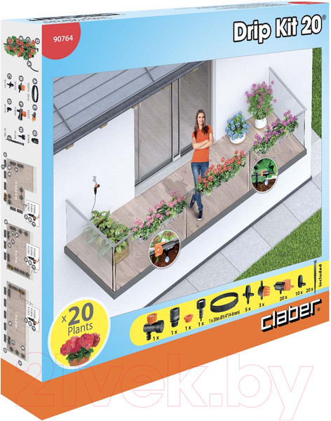 Изображение товара Система капельного полива Claber 90764 (20 капельниц)