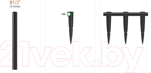 Изображение товара Набор держателей для шланга Claber 1/2" / 91090 (8шт)