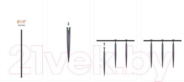 Изображение товара Набор держателей для шланга Claber 1/4" / 91190 (8шт)