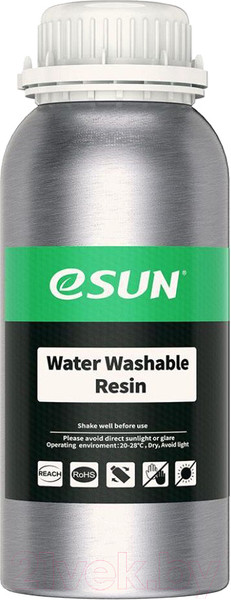 Изображение товара Фотополимерная смола для 3D-принтера eSUN Water Washable Resin For LCD / т0031789 (500г, серый)