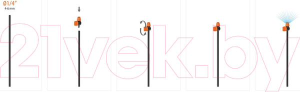 Изображение товара Набор капельниц для полива Claber 360 / 91249 (5шт)