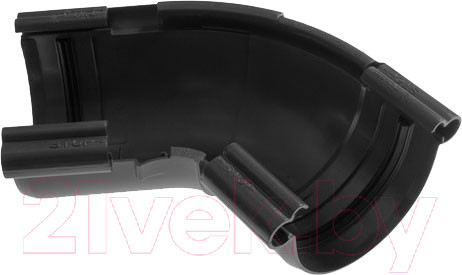 Изображение товара Угол желоба Альта-профиль ПВХ 120-145 градусов (графит)