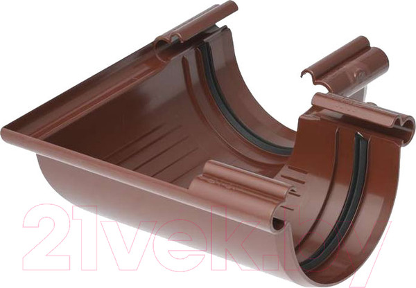 Изображение товара Угол желоба Альта-профиль ПВХ 90 градусов (коричневый)