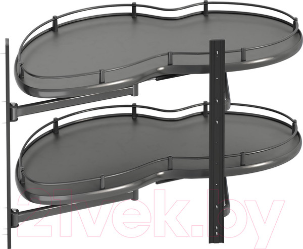 Изображение товара Корзина выкатная Starax Волшебный уголок поворотный / S-3016-А (правое выдвижение, антрацит)