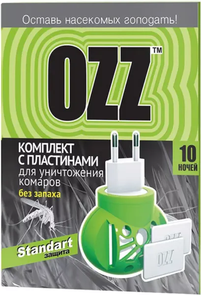 Изображение товара Электрофумигатор OZZ Standart с пластинами для уничтожения комаров 10шт