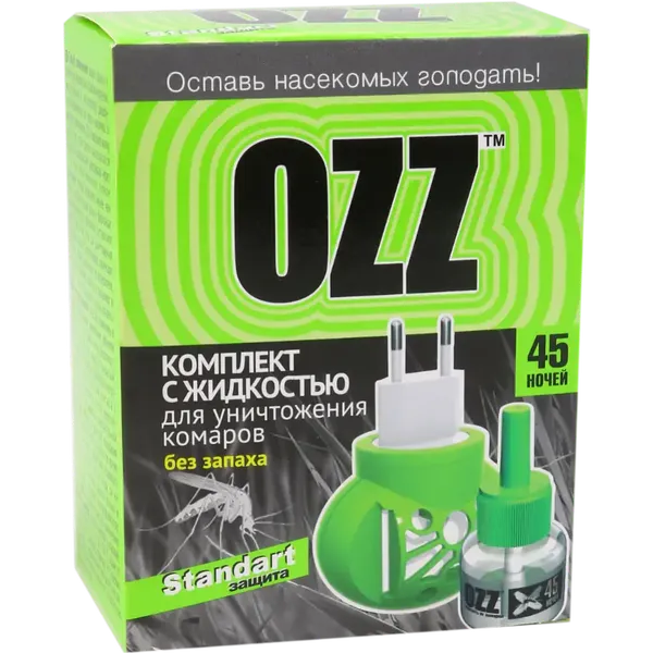 Изображение товара Электрофумигатор OZZ Standart с жидкостью для уничтожения комаров 45 ночей