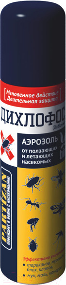 Изображение товара Аэрозоль от насекомых Partizan Дихлофос от ползающих и летающих насекомых (150мл)