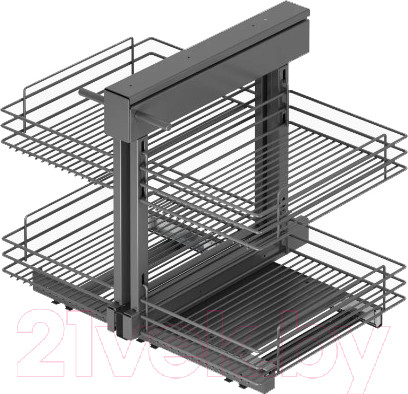 Изображение товара Корзина выкатная Starax Волшебный уголок выдвижной / S-3067-А (левое выдвижение, антрацит)