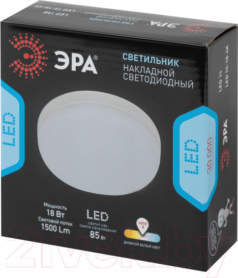 Изображение товара Потолочный светильник ЭРА LED 15-18-4K / Б0054332
