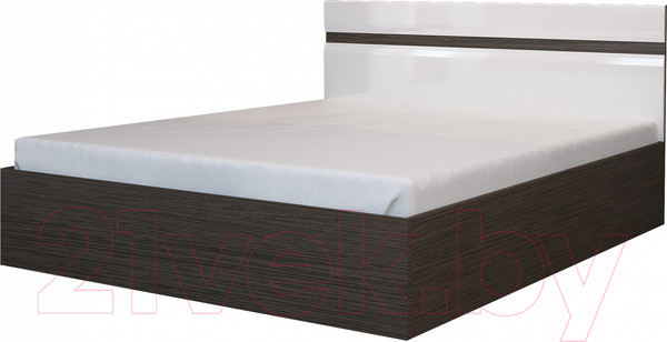 Изображение товара Каркас кровати Горизонт Мебель Ненси 1.4м (венге/белый глянец)