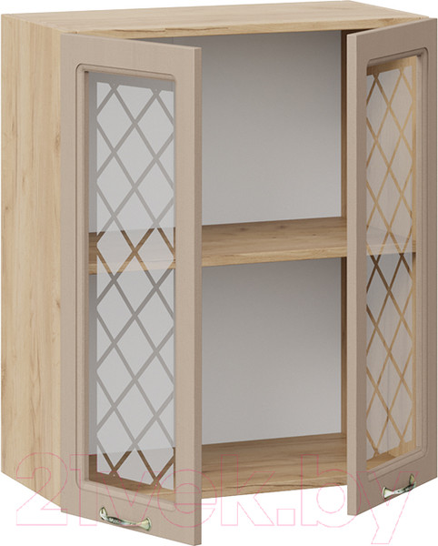 Изображение товара Шкаф навесной для кухни ТриЯ Бьянка 1В6С (дуб крафт золотой/дуб кофе)