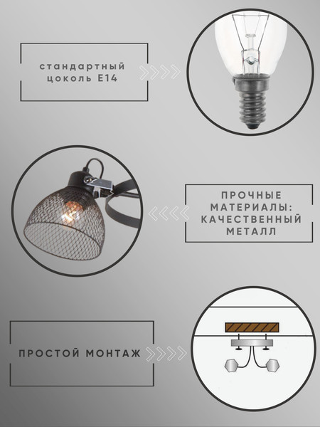 Изображение товара Потолочный светильник Aitin-Pro НПБ 02-3x40-102 / STD15276/3 (черный/хром)