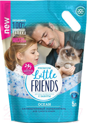 Изображение товара Наполнитель для туалета Little Friends Ocean силикагелевый (5л/2кг)