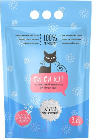 Изображение товара Наполнитель для туалета СиСиКэт Силикагелевый (3.8л/1.5кг)