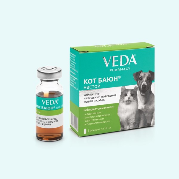 Изображение товара Настой успокаивающий для животных Veda Кот Баюн / 3005398 (3 флакона)