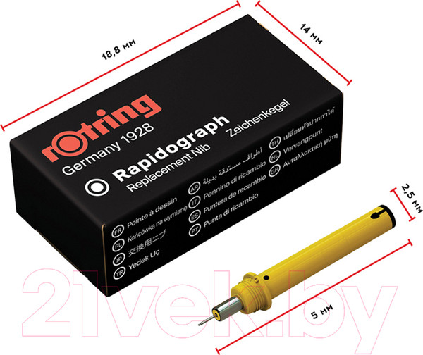 Изображение товара Пишущий элемент для рапидографа Rotring S0219430 (0.35мм)
