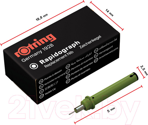 Изображение товара Пишущий элемент для рапидографа Rotring S0219360 (0.3мм)