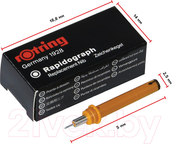 Изображение товара Пишущий элемент для рапидографа Rotring S0219520 (0.4мм)