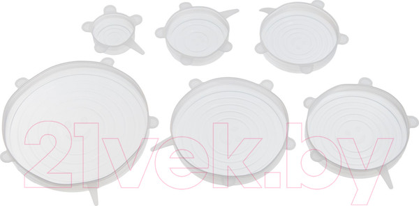 Изображение товара Набор крышек силиконовых Bradex TK 0477 (6шт, белый)